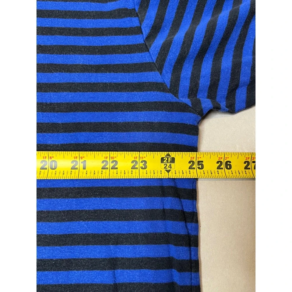 Polo Ralph Lauren Mens Striped Polo Shirt Blue Black Cotton Short Sleeve Large